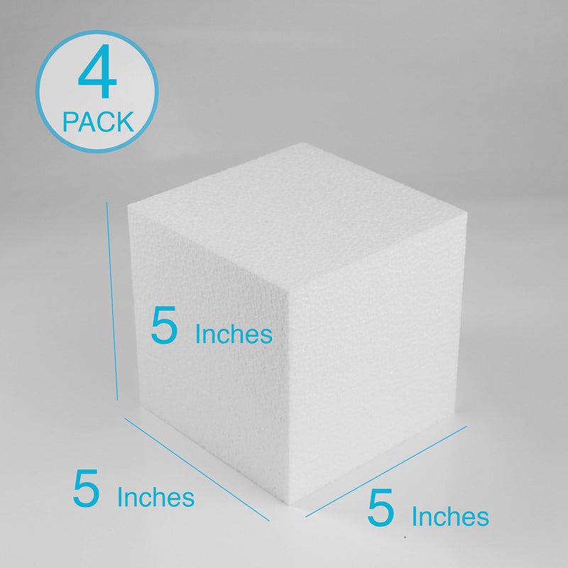 SilverlakeLLC Silverlake 5x5x5 Craft Foam Cubes for Styrofoam Block Projects (4-Pack) - Image 3
